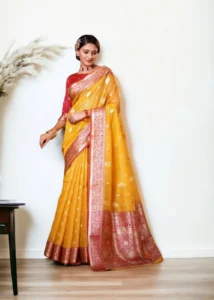 Banarasi Tissue Silk Saree - Yellow