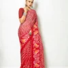 Georgette Leheriya Saree - Red