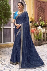 Regal Bandhani Georgette Saree - Blue