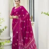 Georgette Printed Saree - Magenta