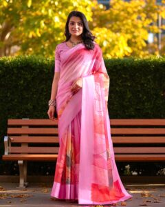 Kota Cotton Saree - Baby Pink
