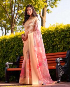 Kota Cotton Saree - Cream