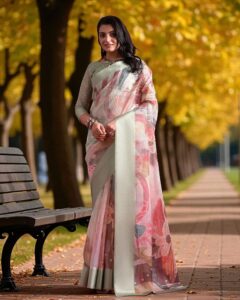 Kota Cotton Saree - Pista green