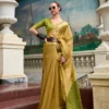Olive Green Pure Tissue Silk Saree