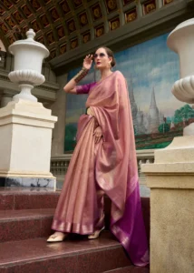 Pure Tissue Silk Saree - Pink Purple