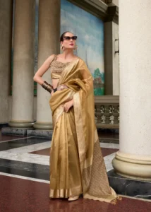 Pure Tissue Silk Saree - Pure Gold