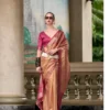Rose Gold Pure Tissue Silk Saree